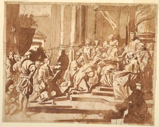 Teckning, Clemens XI utnämner sin systerdotter till nunna, ca 1700