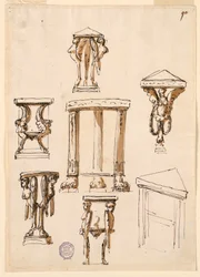 Ritning, Konsolbord, ca 1800