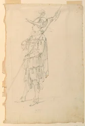 Teckning, Kostymdesign: En halberdier för en balett, ca 1720