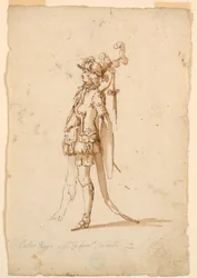 Teckning, Kostymdesign: En sida till en balett, ca 1720