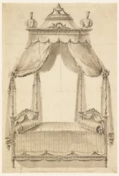 Ritning, Förslag till en säng, ca 1785