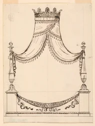Ritning, Förslag till säng, ca 1800
