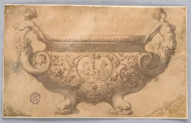 Teckning, Design för en skål, 1600-1900-tal