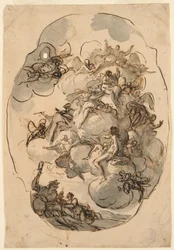 Teckning, Förslag till tak, 1600-1900-tal
