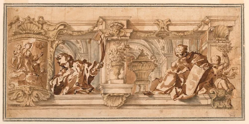 Ritning, Förslag till en takfris, ca 1680