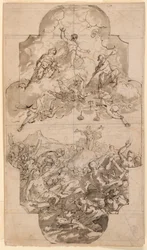 Ritning, Förslag till tak i kyrka, 1700-1750