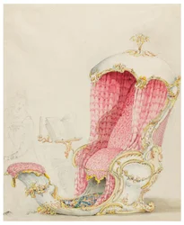 Ritning, Förslag till schäslong, ca 1810