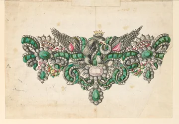 Ritning, Förslag till brosch, 1740-50