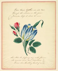 Gratulationskort, "Därifrån ska vi tillsammans älska ...", ca 1819