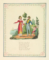 Gratulationskort, "Stanna på stranden, - åh, stanna hos mig...", ca 1821