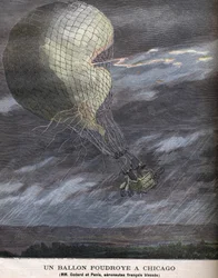 En ballong träffade Chicago Louis Godard Jr. (1858-1933) och Panis skadades LÖRDAG 25 juli