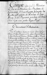 Räkenskapsbok för år 1789 av hertigen av Rochefoucauld Liancourts egendom.