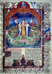 Adam och Eva i det jordiska paradiset, miniatyr ur ”Judiska fornminnen” av Flavius Josephus