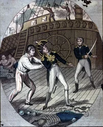 Amiral Nelsons död i slaget vid Trafalgar, ombord på hans skepp, "Victory" (21 oktober