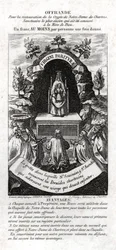 Tillbedjan av Jungfru Maria. (gravyr, ca 1850)