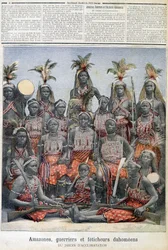 Amazoner, krigare och Dahomean fetischer (från dagens Benin), från acklimatiseringens trädgård - i "" Le Petite Journal"" av 1891-02-28