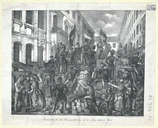 Barrikad vid universitetet den 26 maj 1848 i Wien