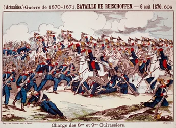 Slaget vid Worth, den 6 augusti 1870 i inledningen av det fransk-preussiska kriget (gravyr)