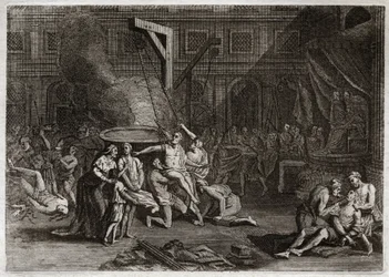 Bibeln från Royaumont, Gamla testamentet: Machabéernas martyrskap. De sju bröderna makkabéerna är martyrer snarare än att förråda sin egen tro. Illustration från 1811.