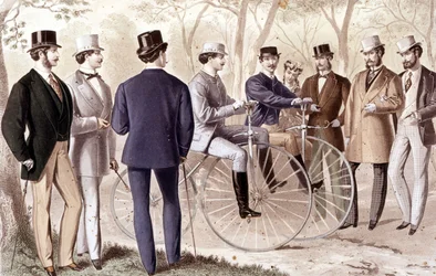 Cykeltur. Gravyr. 1870.