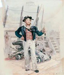 Båtsman, ca 1820 (färglitografi)
