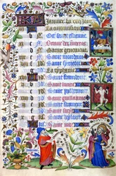 1400-talets timbok. Januari månad. Milano, Biblioteca Trivulziana.