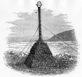 Röse och brevlåda på Nordpolen - Georges S. Nares, A Polar Sea Voyage, Paris: Hachette