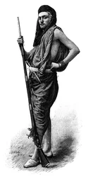 Camille Douls 1864-1889 engelsk upptäcktsresande - gravyr 1888