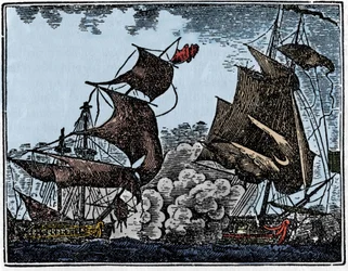 Kapten Thy attackerade en Indien-galjon (kollision).