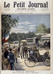 Bilar utan hästar, första bilen Panhard Levassor - omslag. "" Le Petite Journal"" av 6 augusti