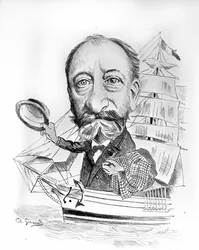 Tecknad film om Camille Saint Saens (Saint-Saens) (1835 - 1921), fransk kompositör.