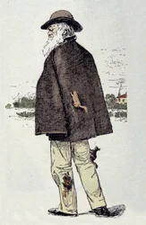 Charles Darwin (1809 - 1882), engelsk naturforskare med ekorrar.