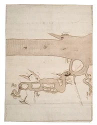 Karta över floden Medway och en del av Themsen: nr 24 Sheerness, ca 1590 (bläck och lavering)