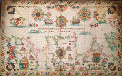 Sjökort över nordöstra Atlanten, från Irland till Kap Verde, ca 1600 (manuskript)