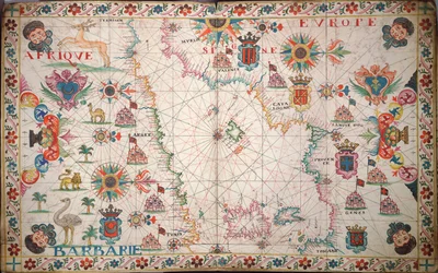 Karta över västra Medelhavet, ca 1600 (manuskript)