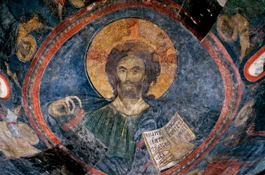 Christ Pantocrator - Anonym - 1200-talet - Fresco - Boyana Church, Sofia, Bulgarie ©FineArtImages/Leemage