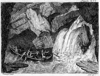 Koppargravyr i "" Pittoresk resa och navigering. Avrättad på en del av Rhone, ansedd icke-navigerbar” 1795. av Boissel De Monville Thomas Charles.