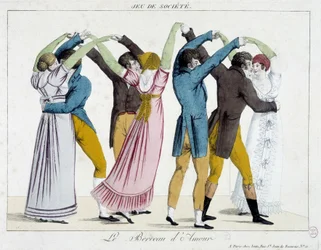 Dansrörelse kallad "The Cradle of Love", tidigt 1800-tal