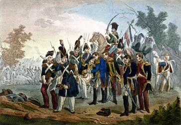 Marskalk Lannes död i Essling den 28 maj 1809 gravyr från 1800-talet