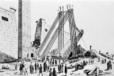 Förskjutning av Luxors obelisk 1829.