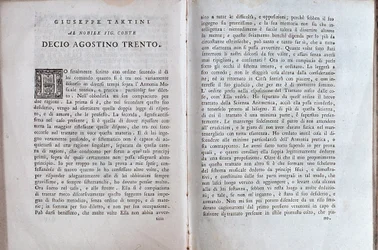 Dubbelsida från ett musikfördrag av Giuseppe Tartini