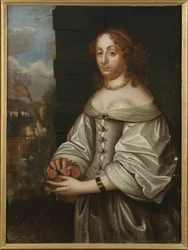 Eleonore Catherine de Deux Ponts Cleebourg, prinsessa av Sverige och landgravin av Hessen Eschwege - Porträtt av grevinnan Palatin Eleonora Catherine av Zweibruecken (1626-1692), landgravin av Hessen-Eschwege, Anonym. Olja på duk. Mått: 105x77 cm.