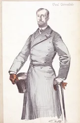 Gravyr av Paul Deroulede (1846-1914), fransk författare och politiker grundare av Boulangisme, som grundade League of Patriotes.