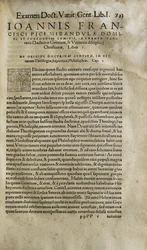 Examination vanitatis doctrinae gentium et veritatis christianae disciplinae av Pico della Mirandola (tryck)