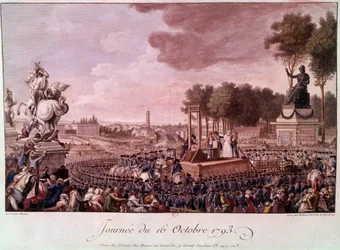 Avrättning av Marie Antoinette: Drottning Marie Antoinette på ställningen den 16 oktober