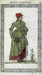 Femme Flemish - i "" Habits et effigies"" av Jean Sulperius