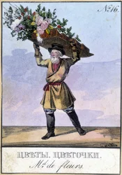 Blomsterhandlare i Ryssland på 1800-talet.