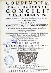 Framför "Compendium of the Ecumenical Council of Chalcedon""