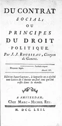 Frontispice of the Social Contract or Principles of Political Law av Jean Jacques Rousseau (1712-1778), tryckt i Amsterdam 1762