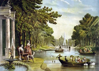 General La Fayette (Lafayette) (1757 - 1834) i sitt sommarresidens.
